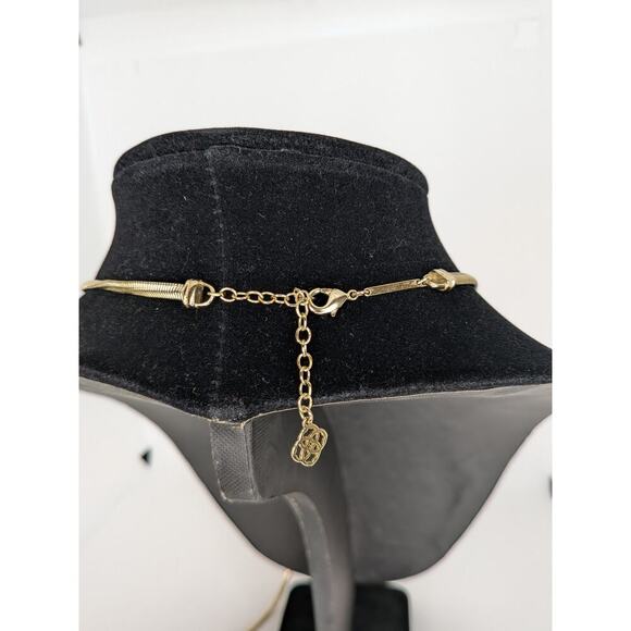 Kendra Scott Starla Y Necklace Gold With Druzy 24.5" Adjustable Lobster Clasp - Picture 7 of 10